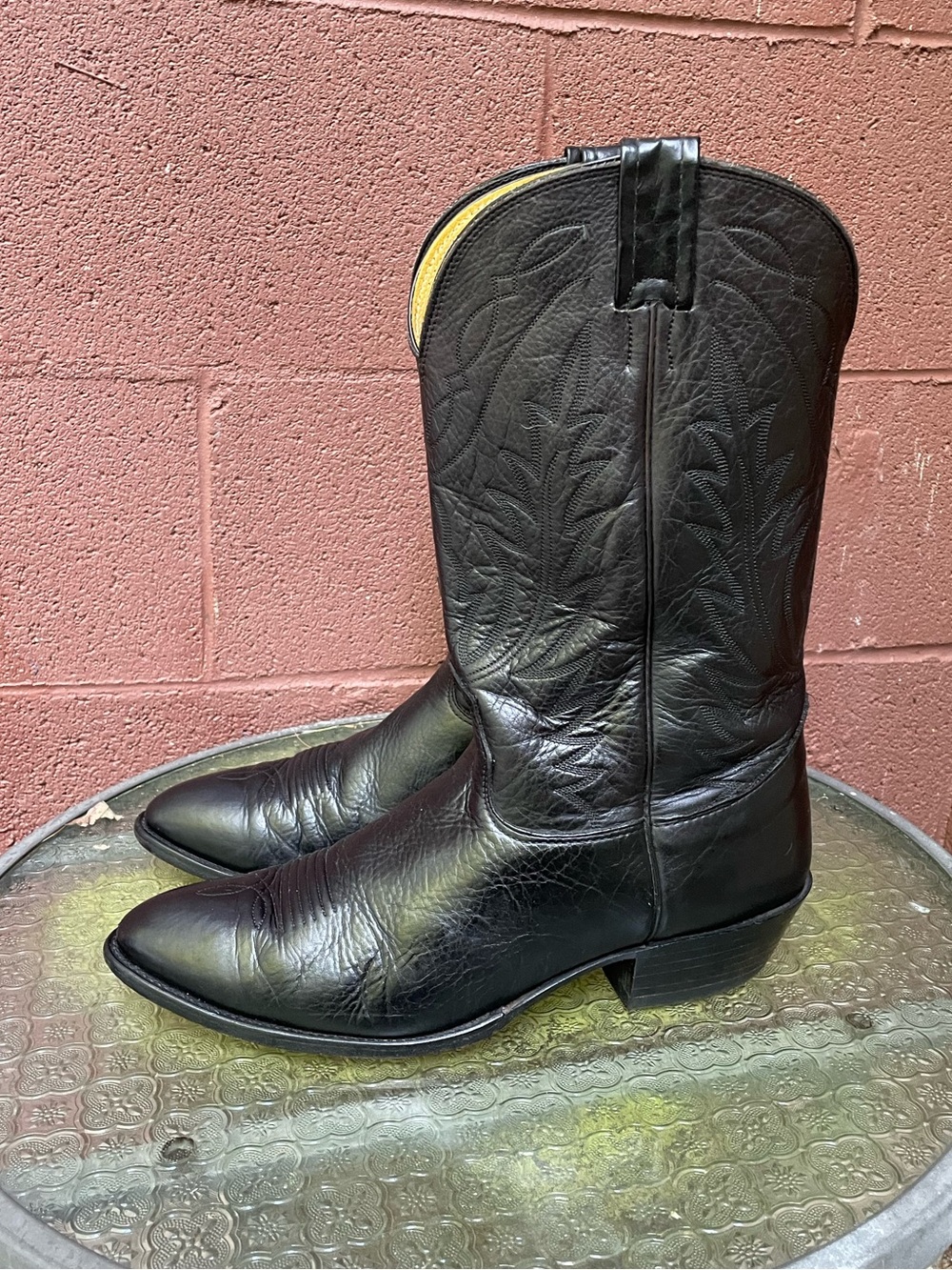 Nocona Vintage Black Cowboy Boots Size 10.5 - Picture 2 of 14